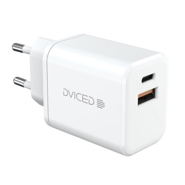 Dviced Wall charger 35W GaN 1 USB-A, 1 USB-C EU w cable, White (DV221008)